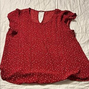 Red Polka Dot Women's Top